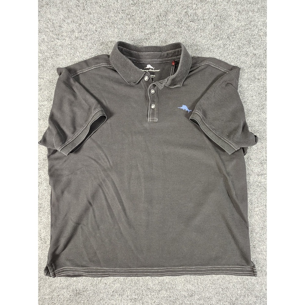 Tommy Bahama Polo Shirt Mens XL Pima Cotton Short Sleeve Embroidered Casual
